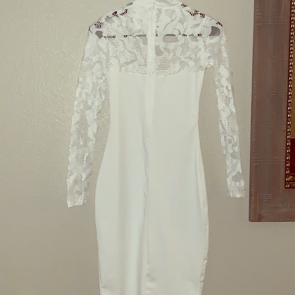 Dresses & Skirts - DONATED - White Lace Midi Dress 👗